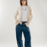 Mesh Cardigan Off White