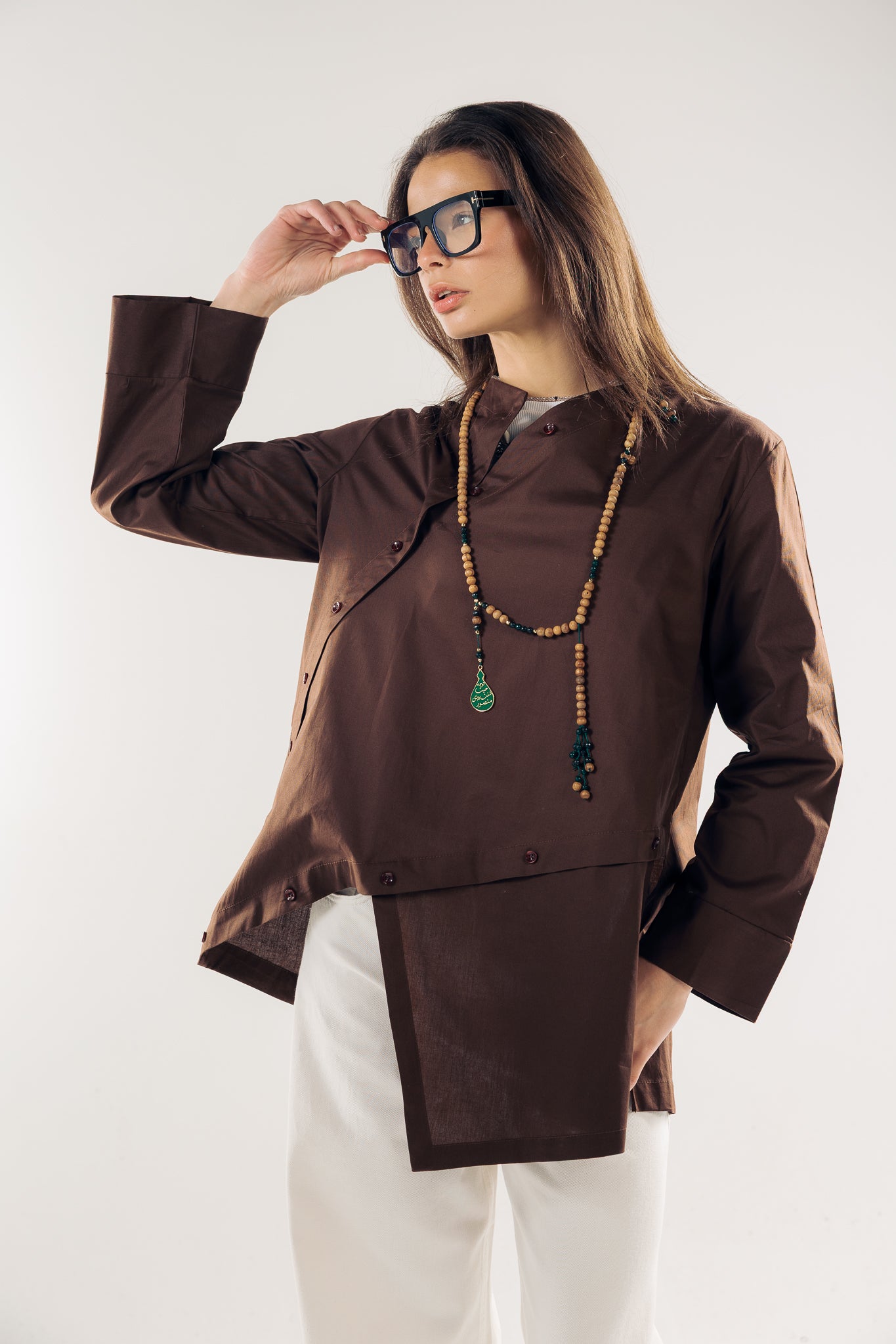 Wave Blouse Brown
