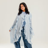 Ruffled Cardigan Baby Blue