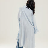Ruffled Cardigan Baby Blue