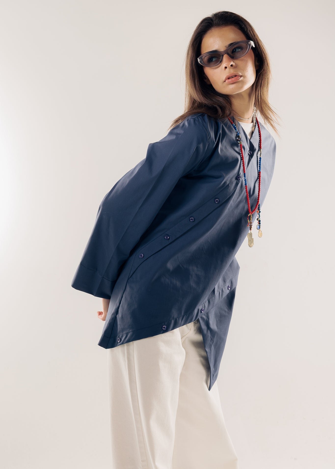 Wave Blouse Navy