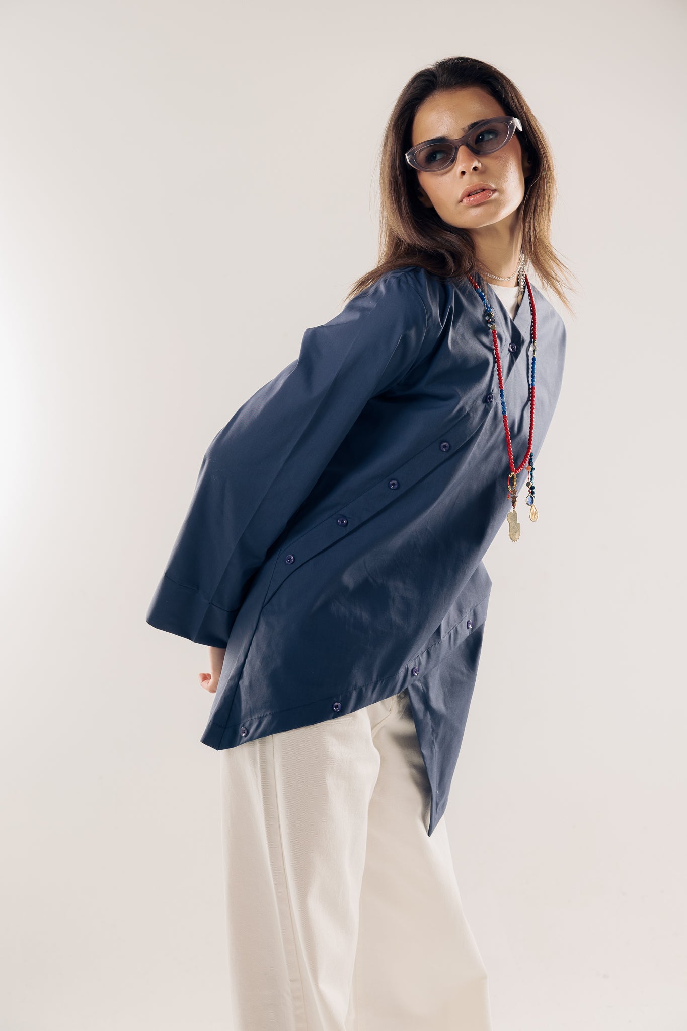 Wave Blouse Navy