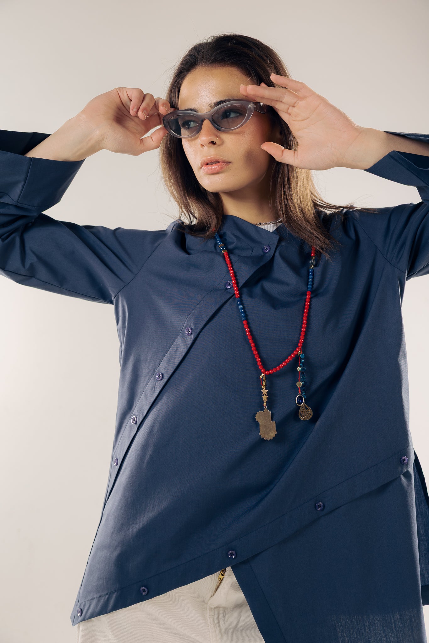 Wave Blouse Navy