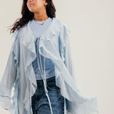 Ruffled Cardigan Baby Blue