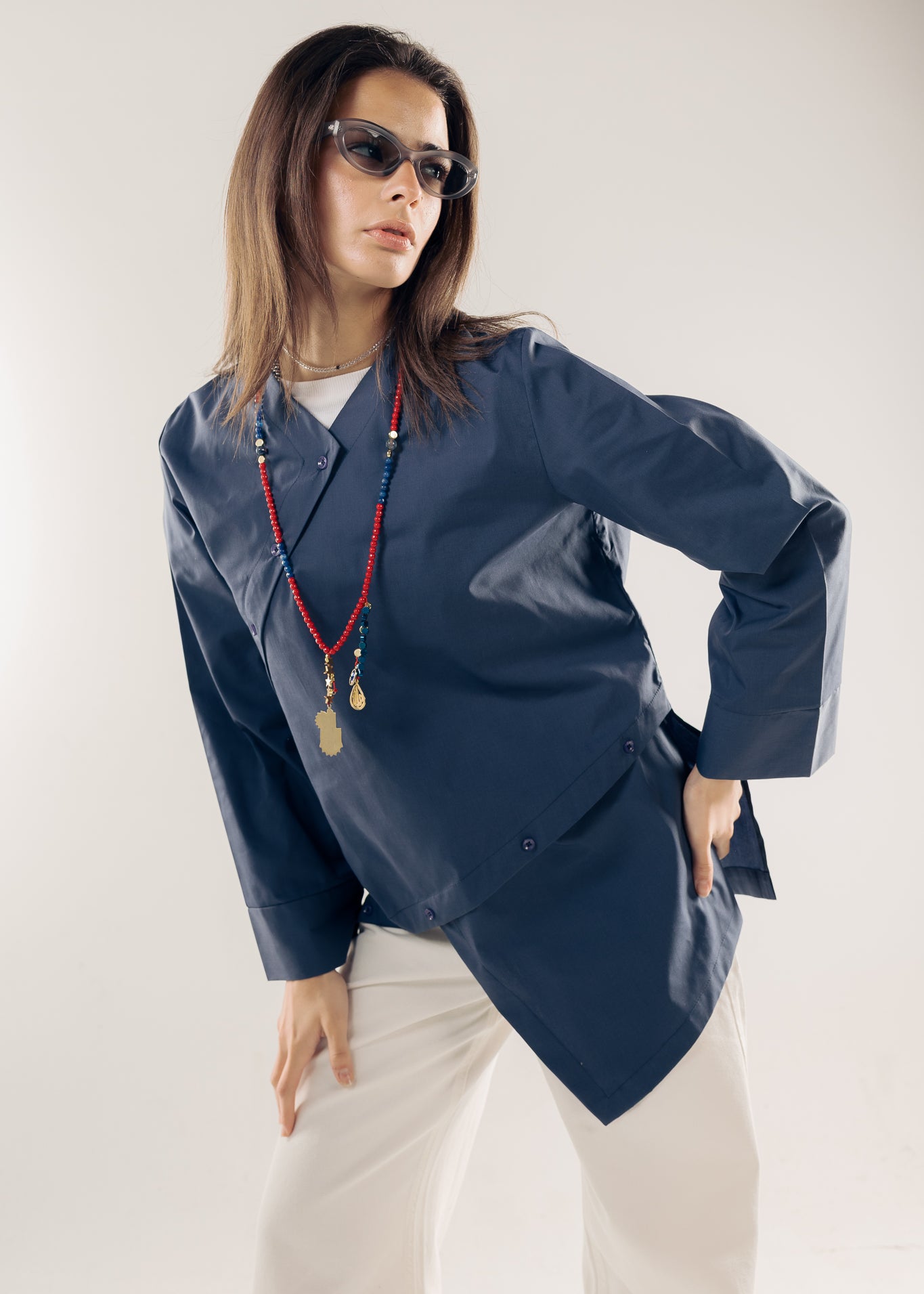 Wave Blouse Navy