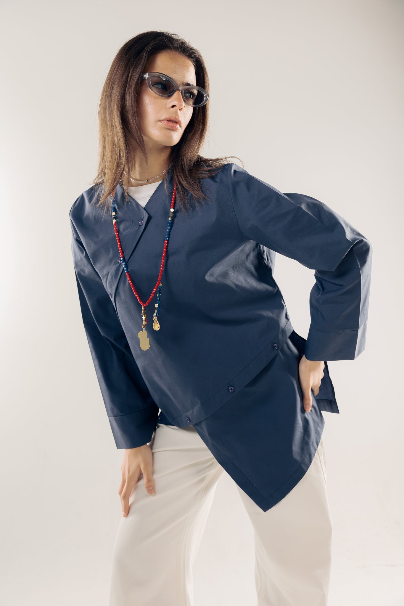 Wave Blouse Navy