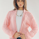 Mesh Cardigan Pink