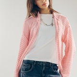 Mesh Cardigan Pink