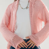 Mesh Cardigan Pink