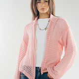 Mesh Cardigan Pink
