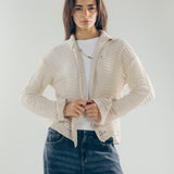 Mesh Cardigan Off White