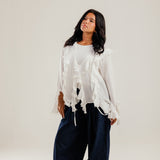 Ruffled Top White