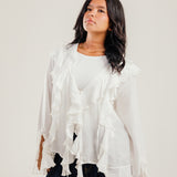 Ruffled Top White