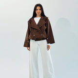 Aroma Leather Jacket Brown