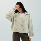 Aroma Leather Jacket Beige
