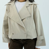 Aroma Leather Jacket Beige
