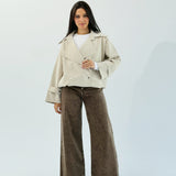 Aroma Leather Jacket Beige