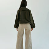 Aroma Leather Jacket Dark Olive