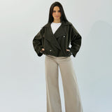 Aroma Leather Jacket Dark Olive