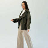 Aroma Leather Jacket Dark Olive