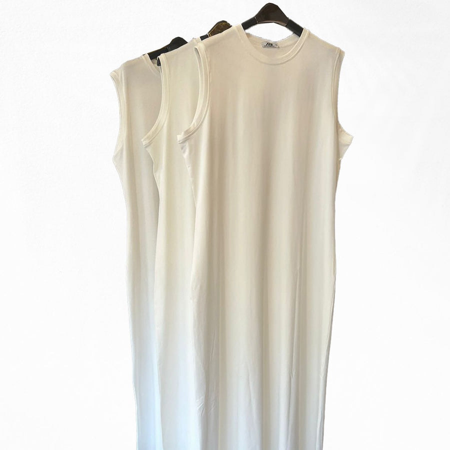 Basic Cotton Sleeveless Dress Beige