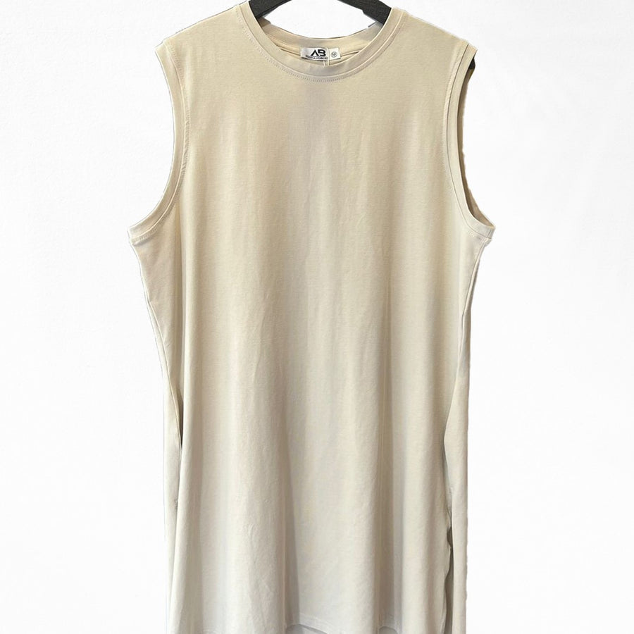Basic Cotton Sleeveless Top Beige
