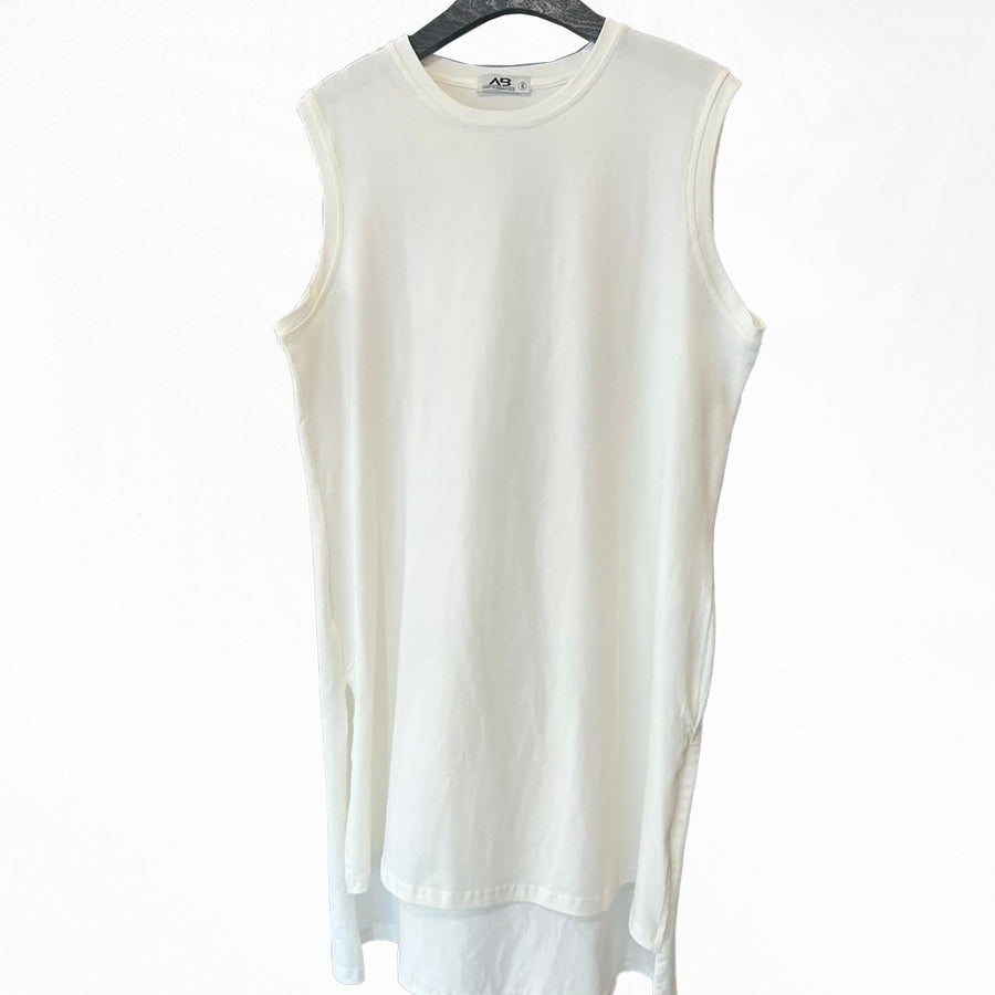 Basic cotton sleeveless top White
