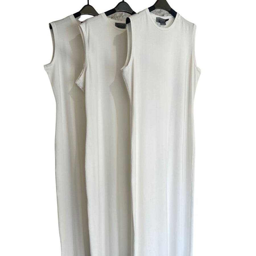 Basic Cotton Sleeveless Dress White