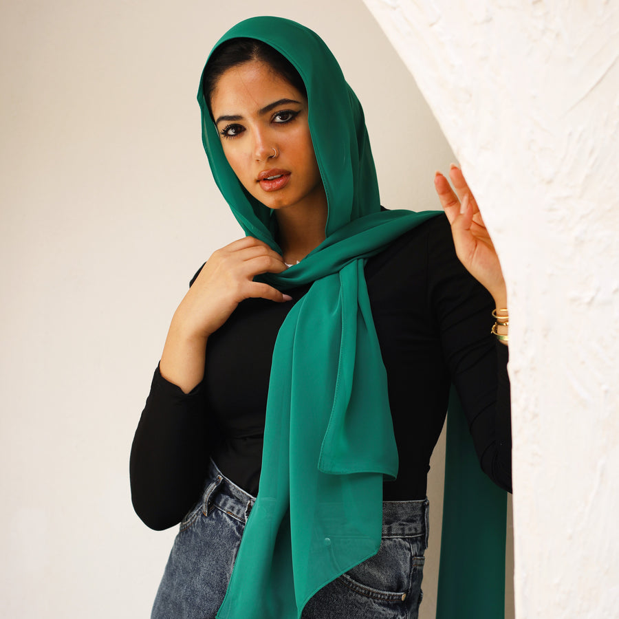 Emerald Chiffon scarf
