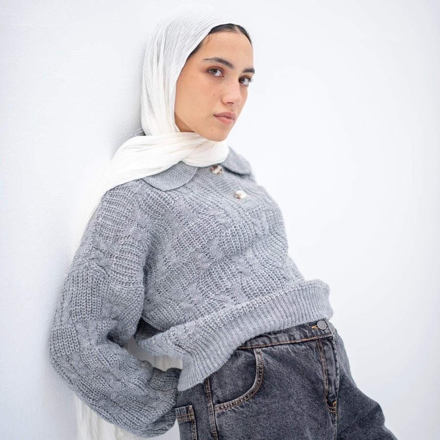 Polo Pullover - Grey