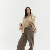 Straight Leg Jeans Washed Brown