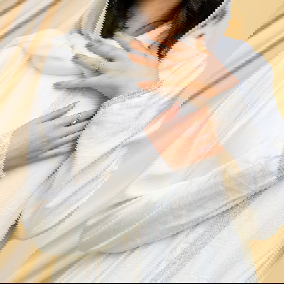 '- AB Essential Women Wear - Silver Strips Abaya
