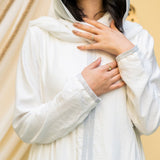 '- AB Essential Women Wear - Silver Strips Abaya