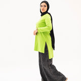 Basic Cotton Long Sleeve Top Apple green - AB Essential Women Wear