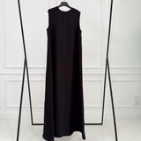 Basic Linen Dress No Sleeve Black - AB Essential Women Wear
