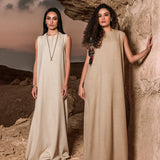 Basic Linen Dress No Sleeve Light Beige - AB Essential Women Wear