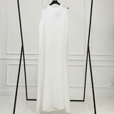 Basic Linen Dress No Sleeve White - AB Essential Women Wear