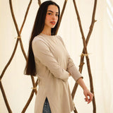 Basic Long Sleeve Top Beige - AB Essential Women Wear