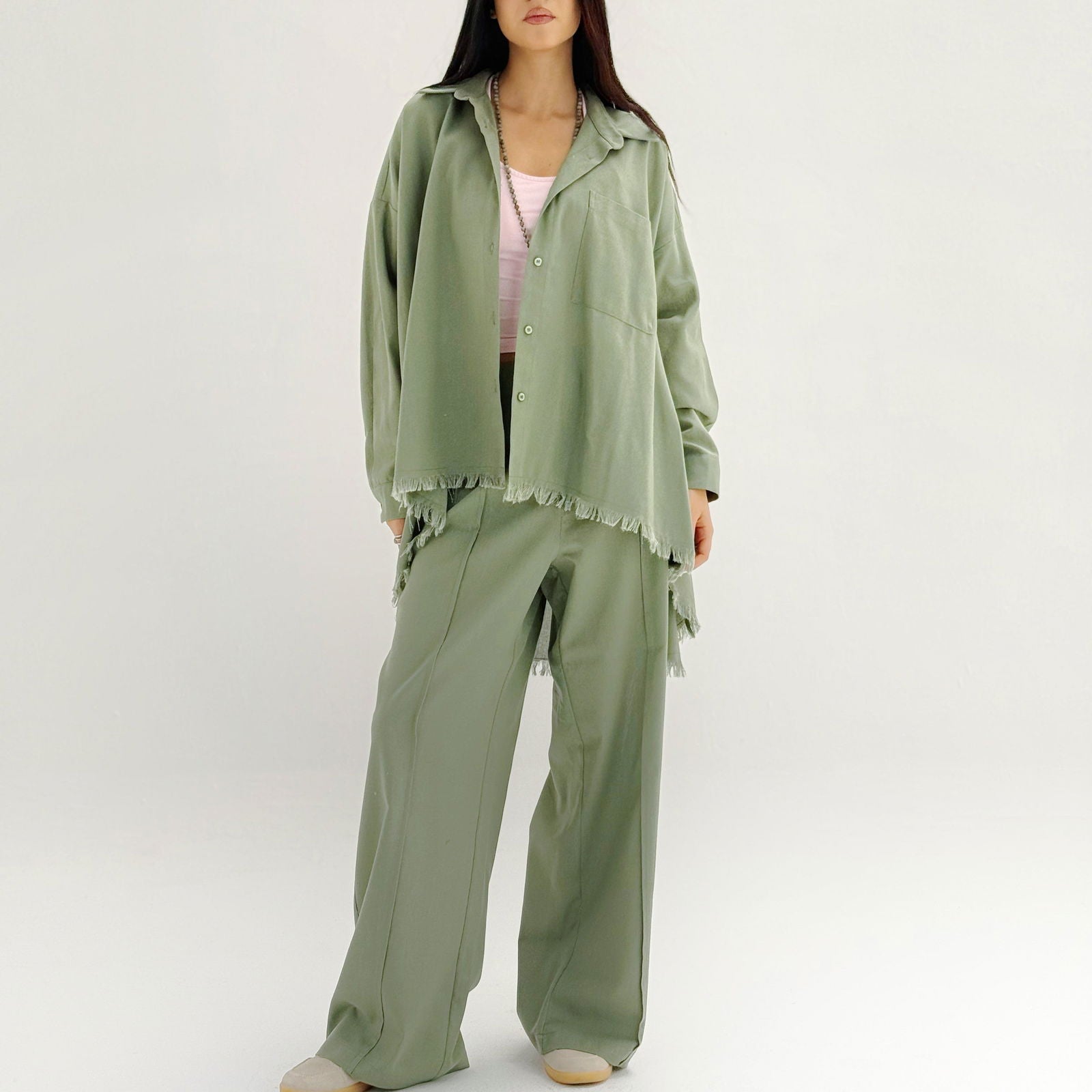 Breeze Raw Set Olive - AB Essential Women Wear