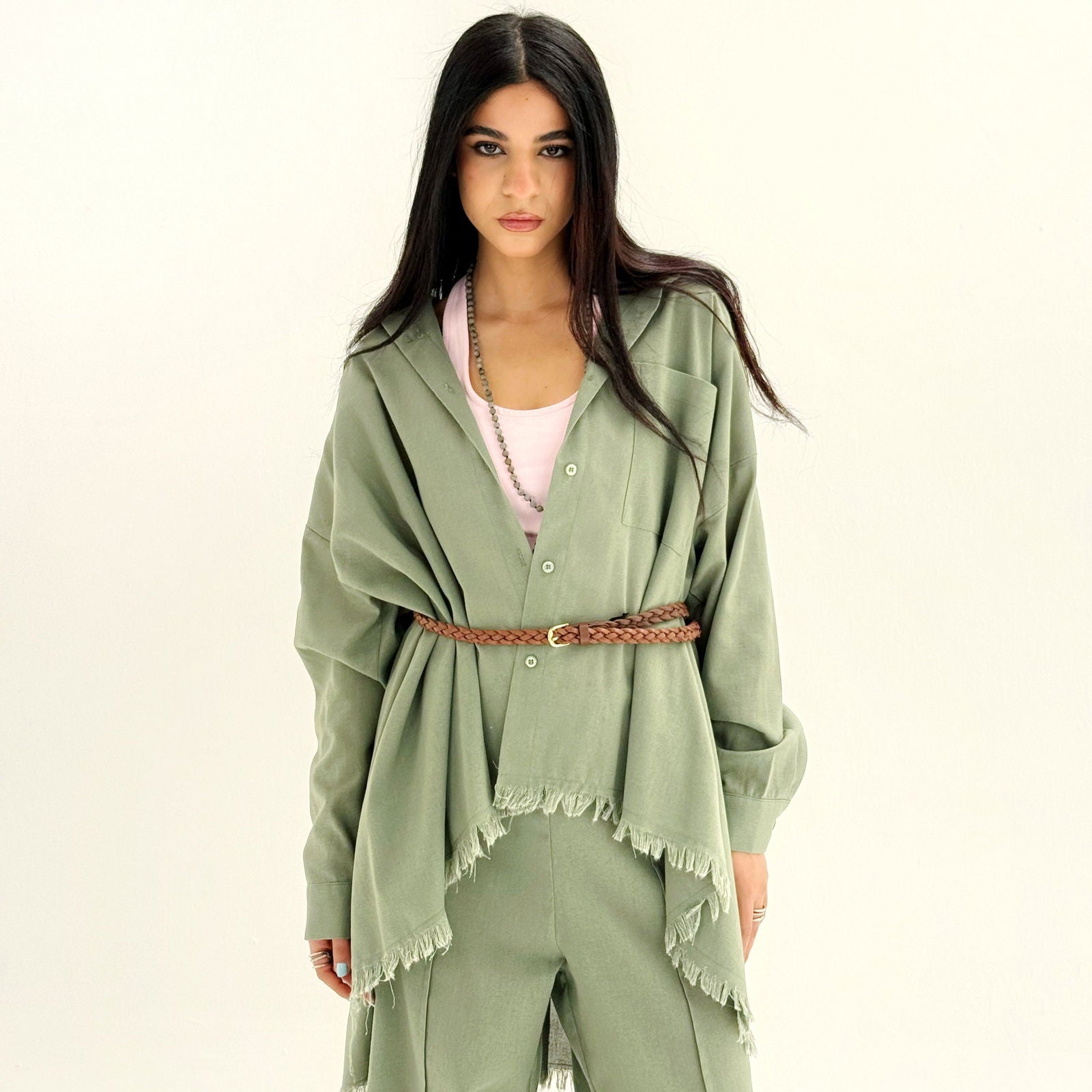 Breeze Raw Set Olive - AB Essential Women Wear