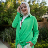 Criss Cross Top Green - AB Essential Women Wear