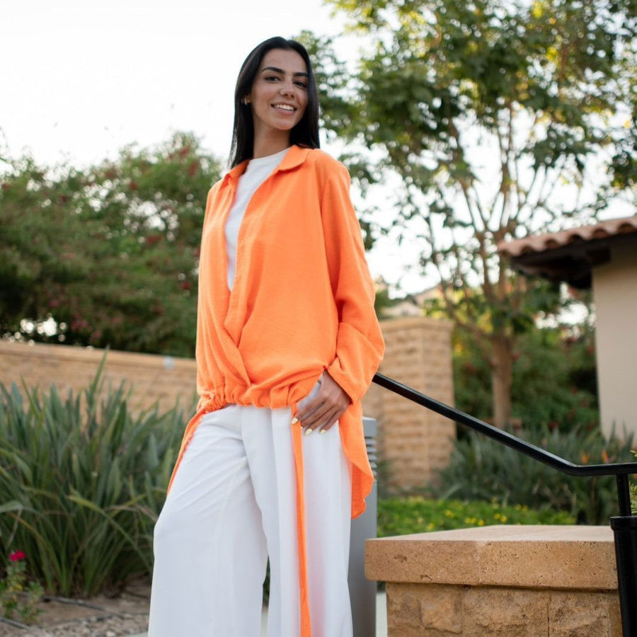 Criss Cross Top Orange - AB Essential Women Wear