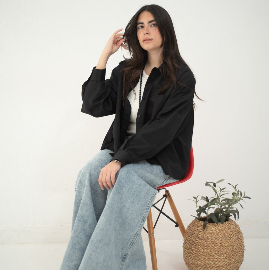 Cropi Shirt Black - AB Essential Women Wear