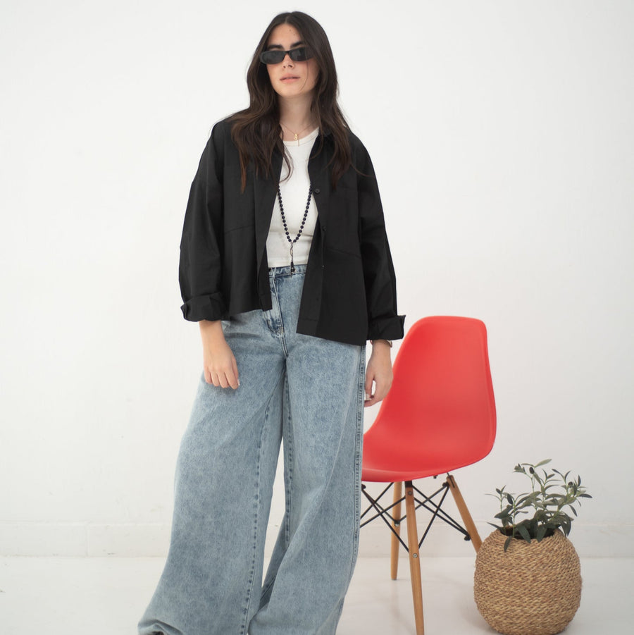 Cropi Shirt Black - AB Essential Women Wear