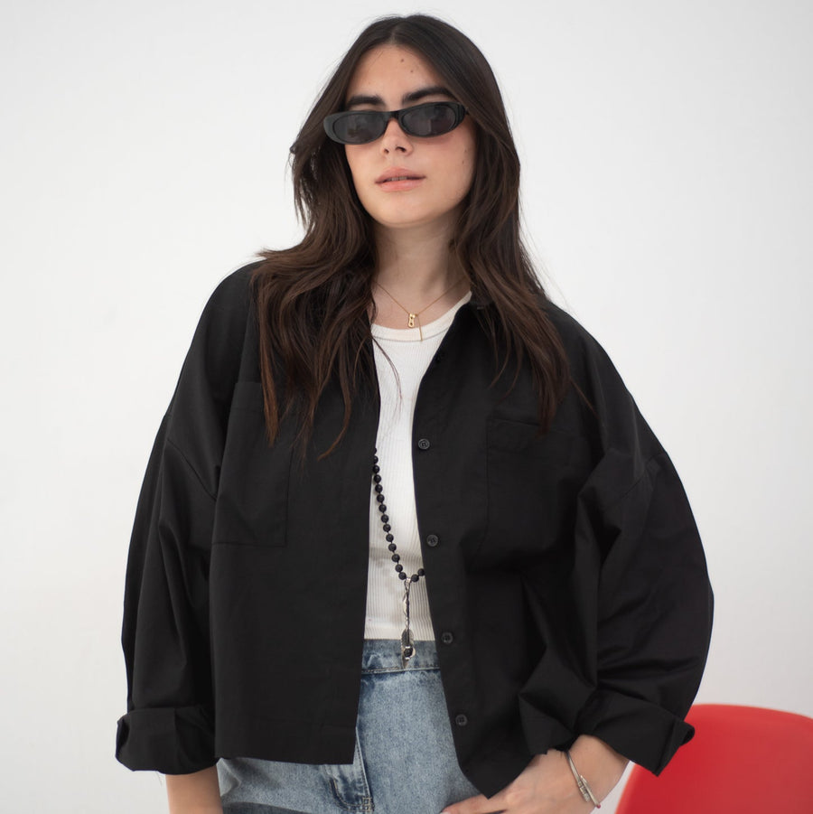 Cropi Shirt Black - AB Essential Women Wear