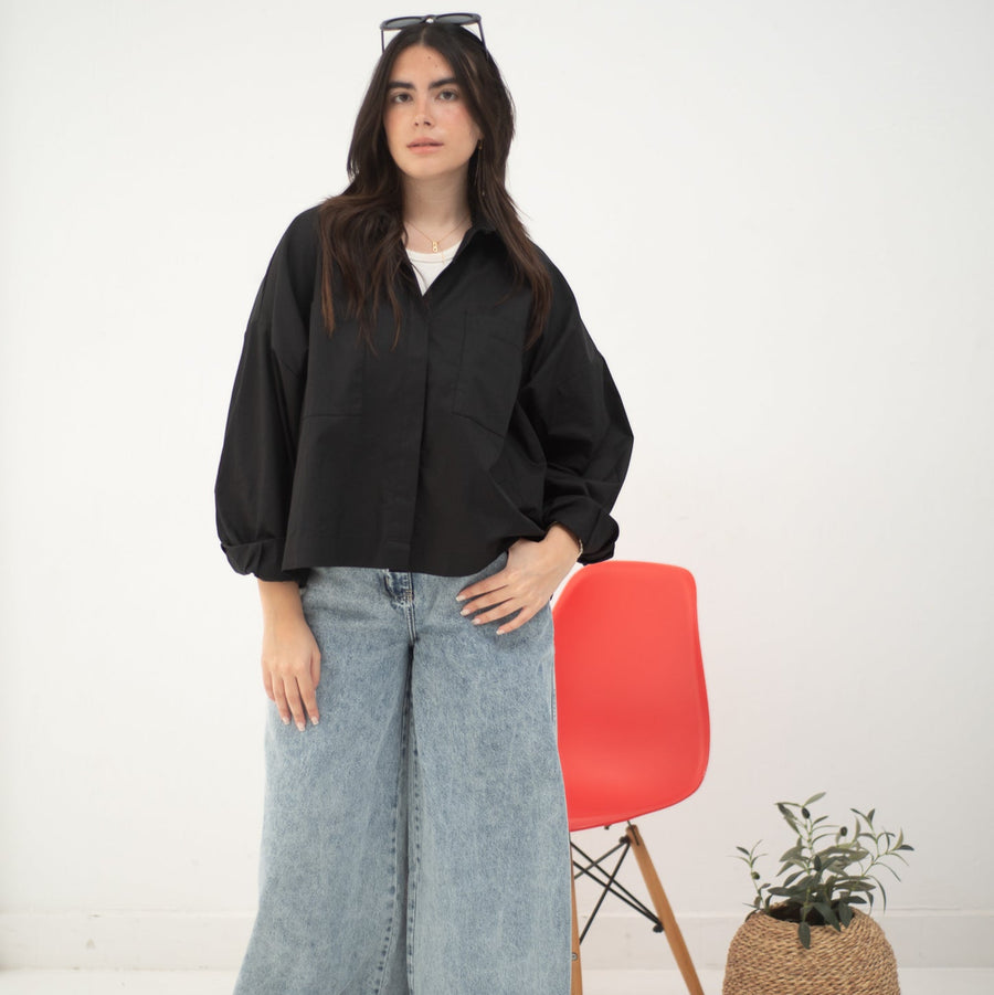 Cropi Shirt Black - AB Essential Women Wear