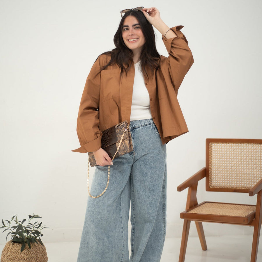 Cropi Shirt Choco - AB Essential Women Wear
