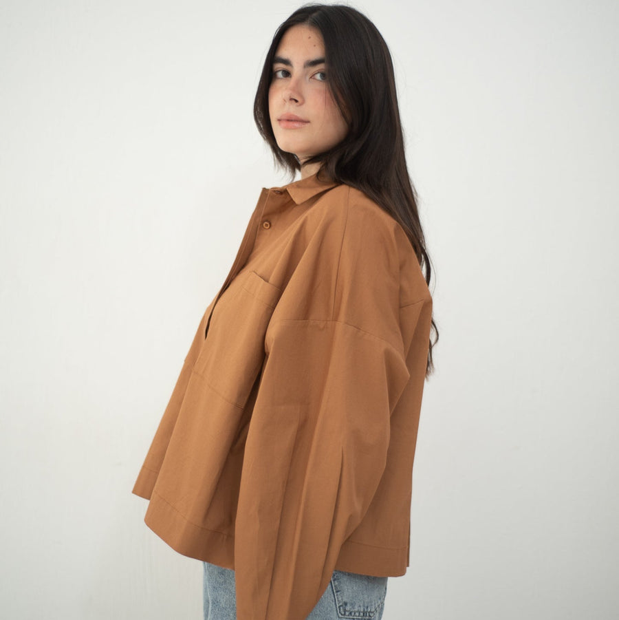Cropi Shirt Choco - AB Essential Women Wear