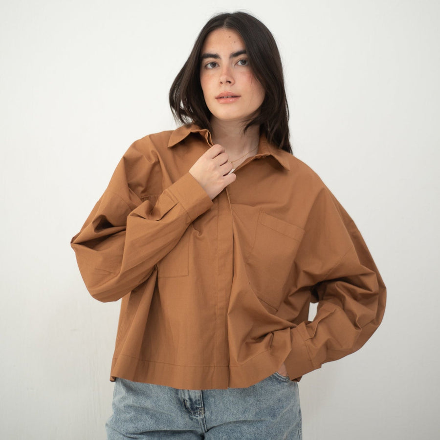 Cropi Shirt Choco - AB Essential Women Wear