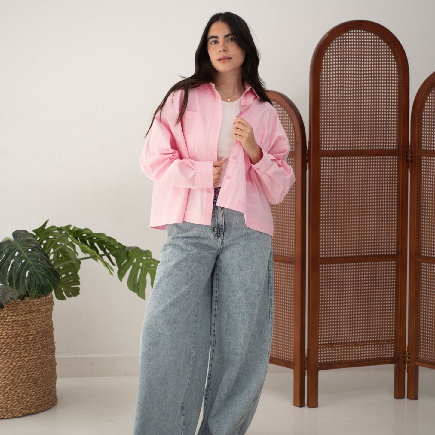 Cropi Shirt Powder Pink - AB Essential Women Wear